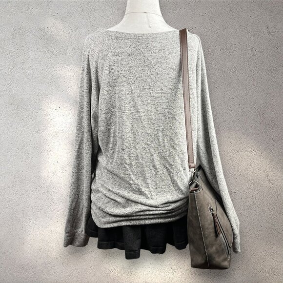 BUFFALO David Bitton Thankful Sweater Women's M Gray Casual Comfy Clean Girl EUC - Picture 2 of 10